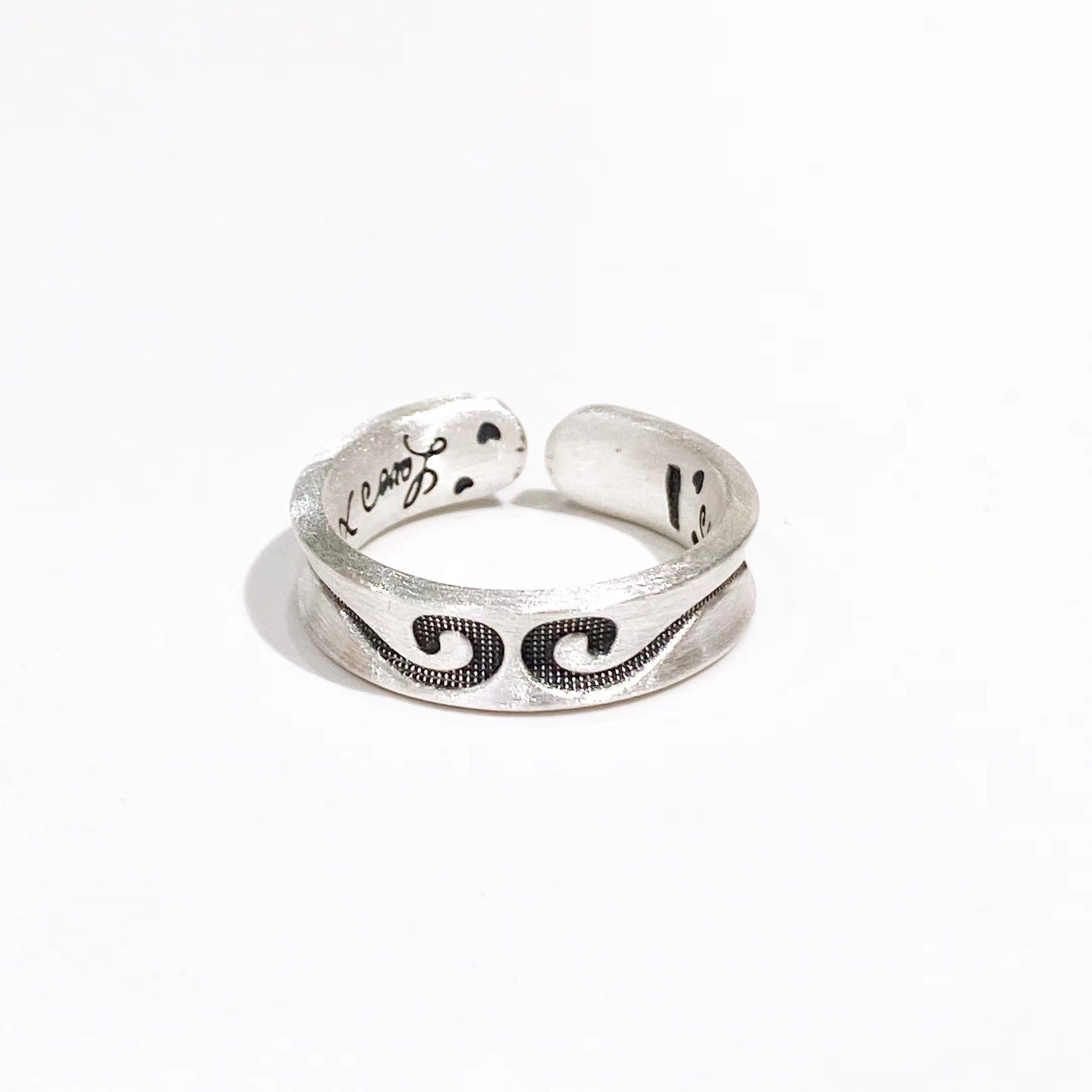Chinese style sterling silver couple ring - jewelry - weilin.com