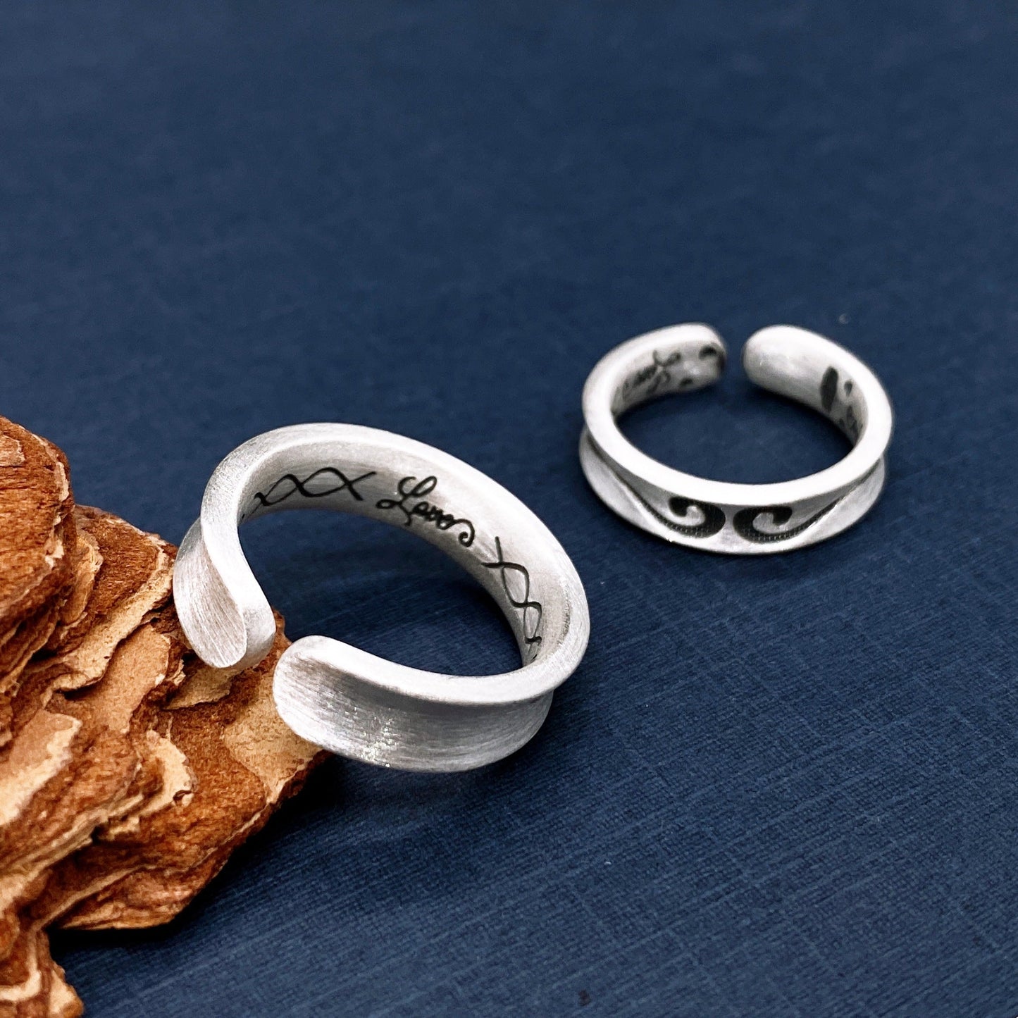 Chinese style sterling silver couple ring - jewelry - weilin.com