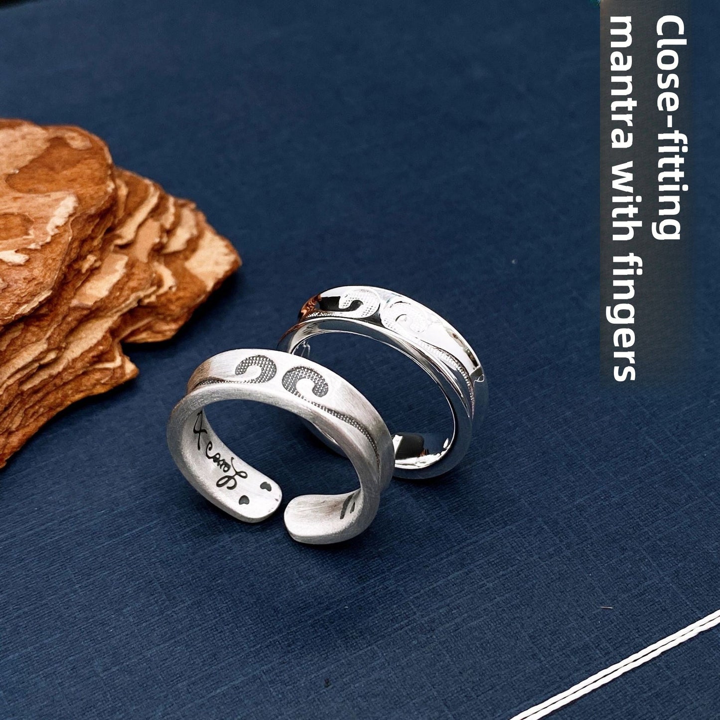 Chinese style sterling silver couple ring - jewelry - weilin.com