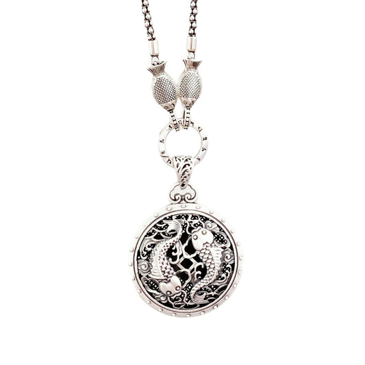 Chinese style sterling silver pendant - jewelry - weilin.com