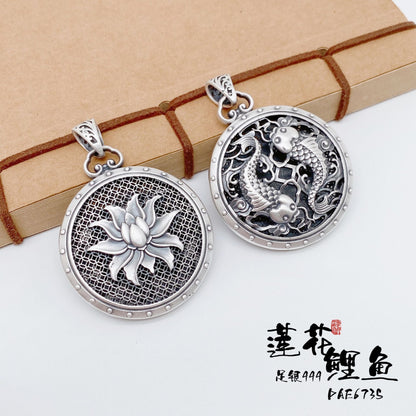 Chinese style sterling silver pendant - jewelry - weilin.com