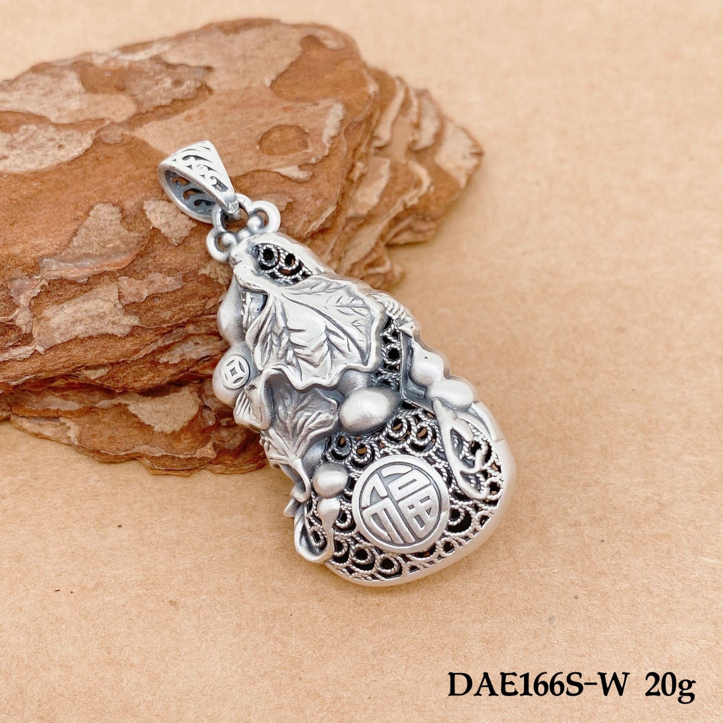 Chinese style sterling silver pendant - jewelry - weilin.com