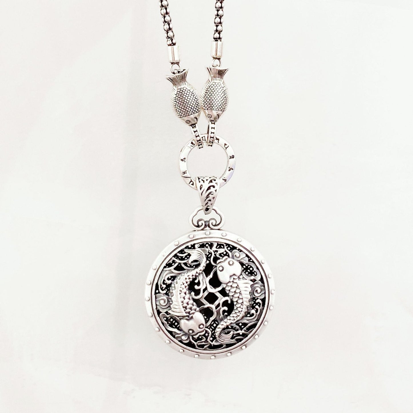 Chinese style sterling silver pendant - jewelry - weilin.com