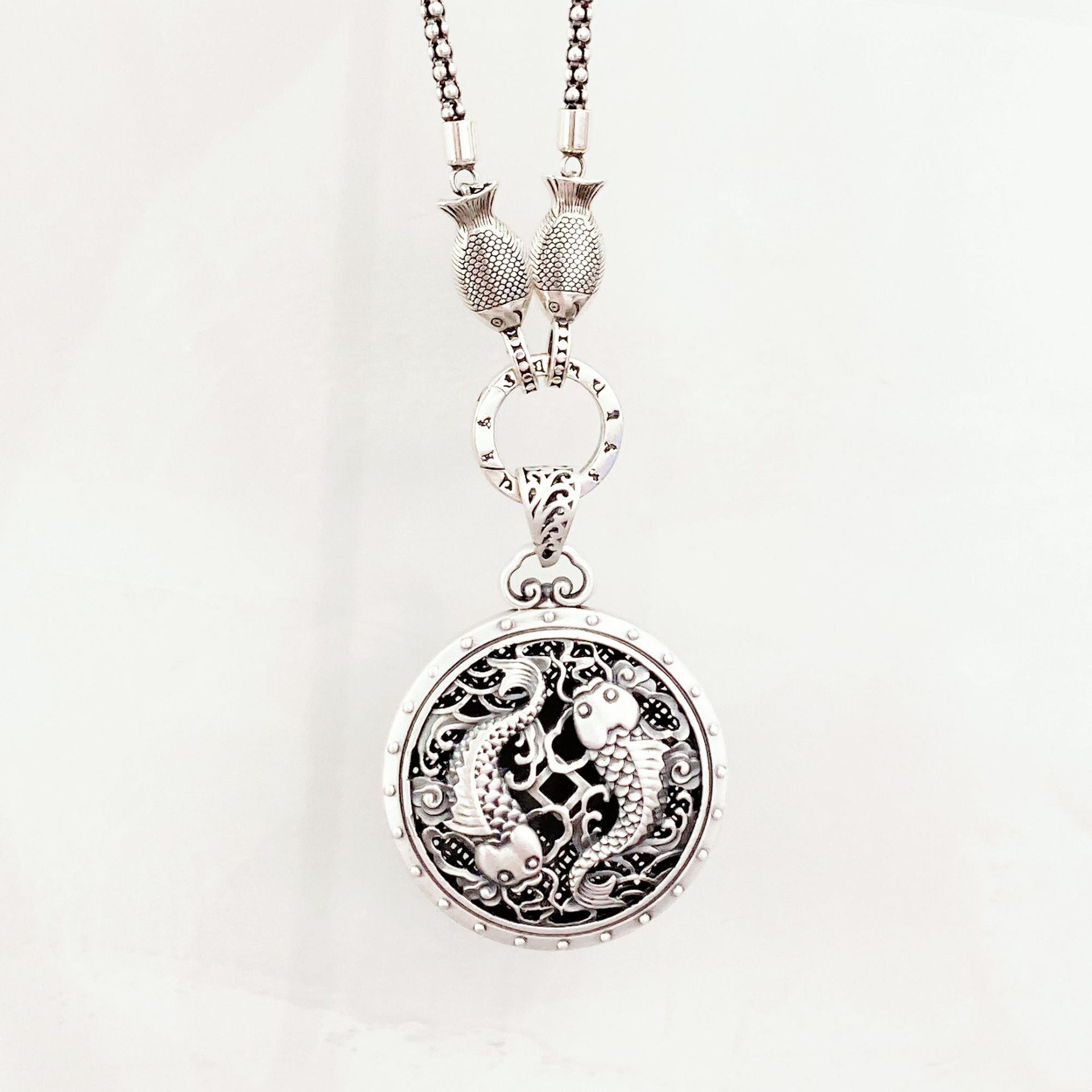 Chinese style sterling silver pendant - jewelry - weilin.com