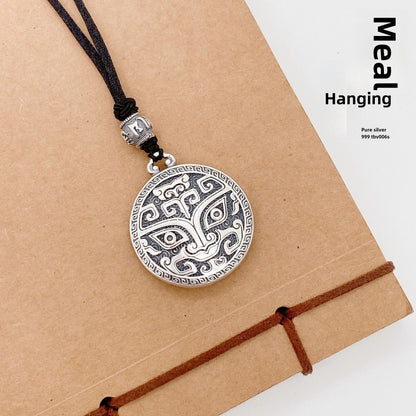 Chinese style sterling silver pendant necklace - jewelry - weilin.com