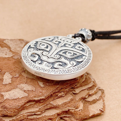 Chinese style sterling silver pendant necklace - jewelry - weilin.com