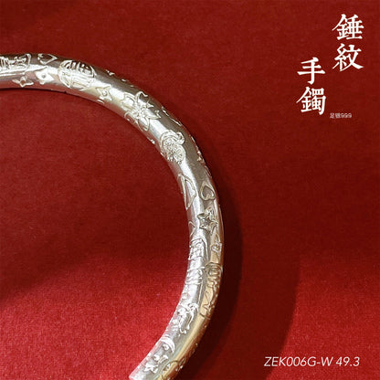 Chinese style swirl pattern sterling silver bracelet - jewelry - weilin.com