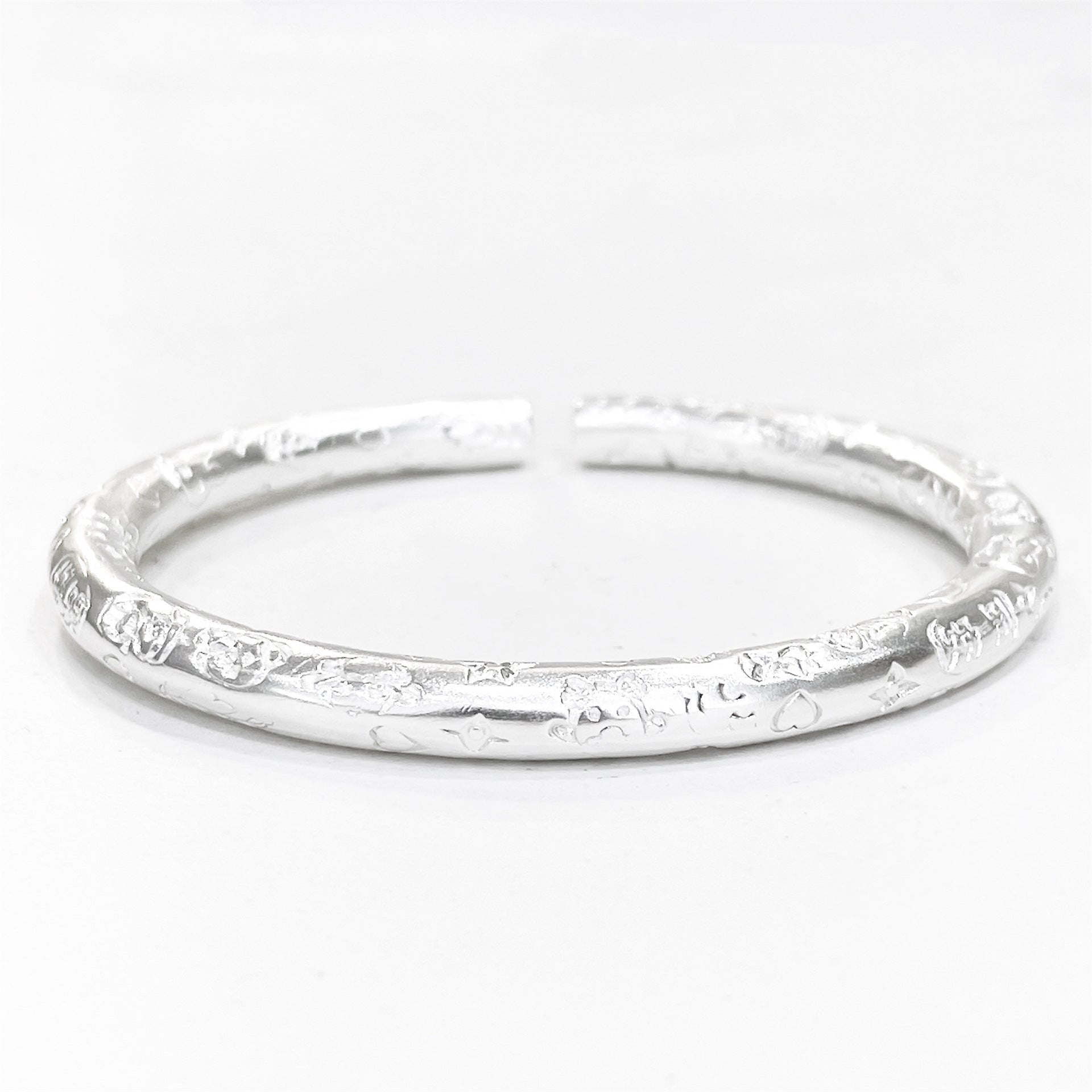 Chinese style swirl pattern sterling silver bracelet - jewelry - weilin.com