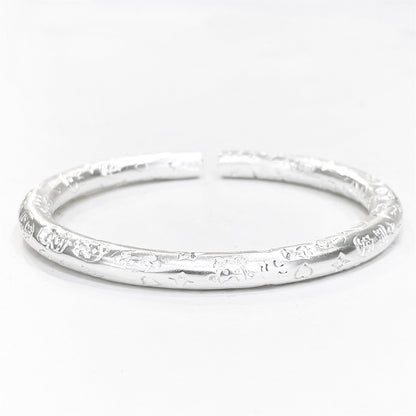 Chinese style swirl pattern sterling silver bracelet - jewelry - weilin.com