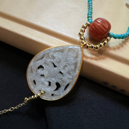 Chinese style turquoise necklace - jewelry - weilin.com