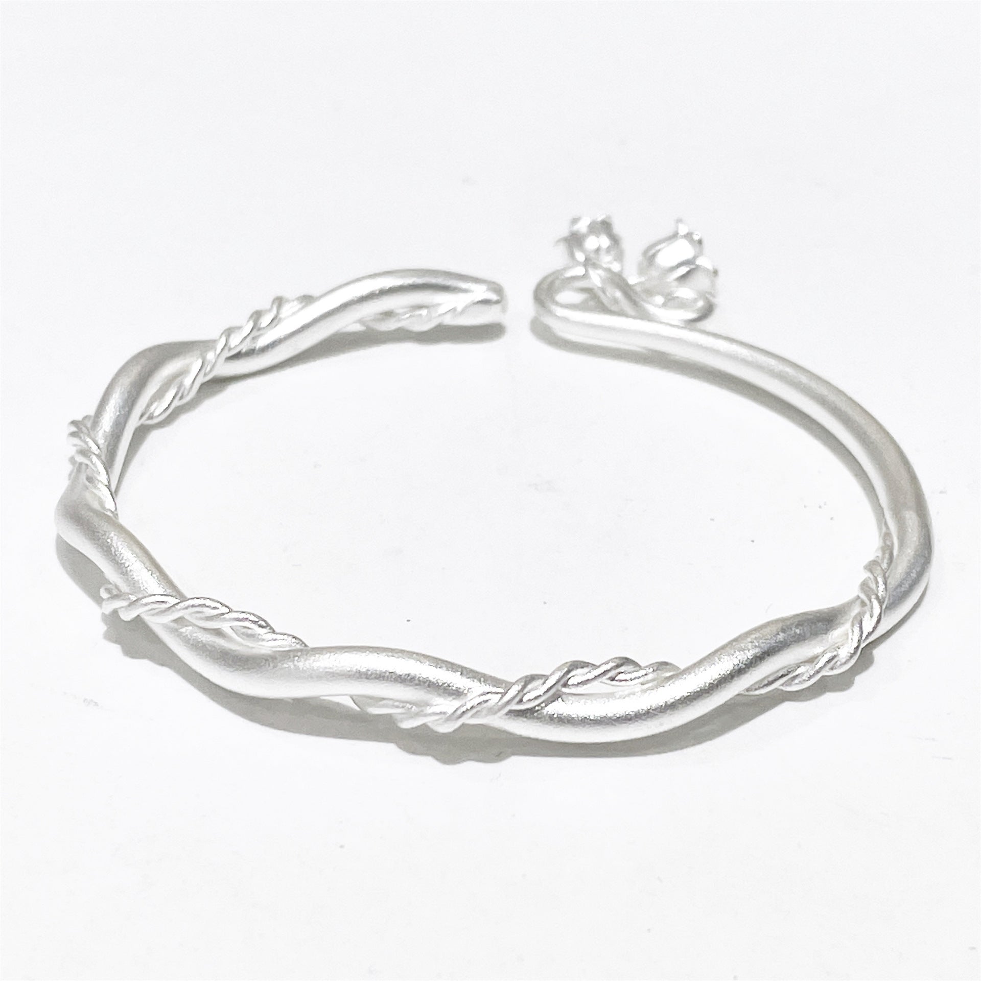 Chinese style twisted flower pendant sterling silver bracelet - jewelry - weilin.com