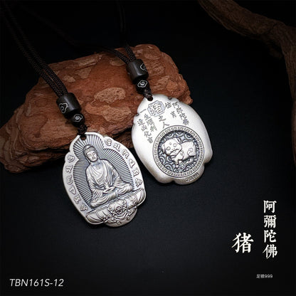 Chinese style vintage sterling silver pendant necklace - jewelry - weilin.com