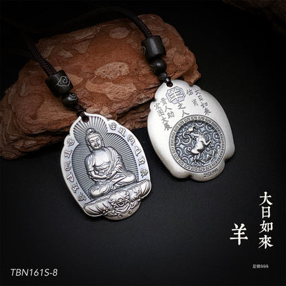 Chinese style vintage sterling silver pendant necklace - jewelry - weilin.com