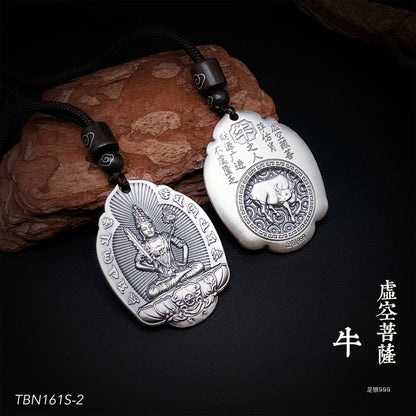 Chinese style vintage sterling silver pendant necklace - jewelry - weilin.com