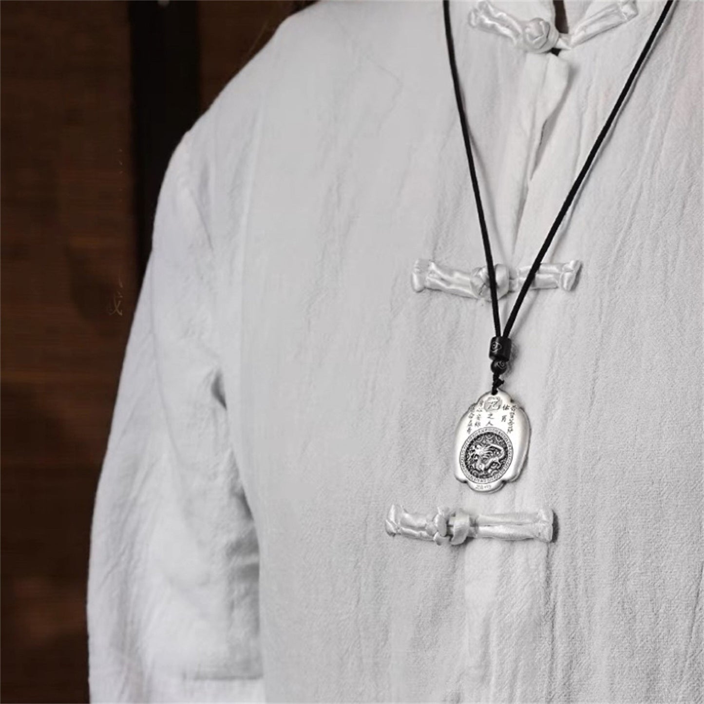 Chinese style vintage sterling silver pendant necklace - jewelry - weilin.com