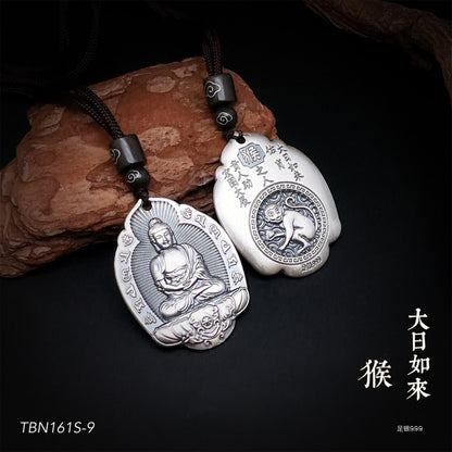 Chinese style vintage sterling silver pendant necklace - jewelry - weilin.com
