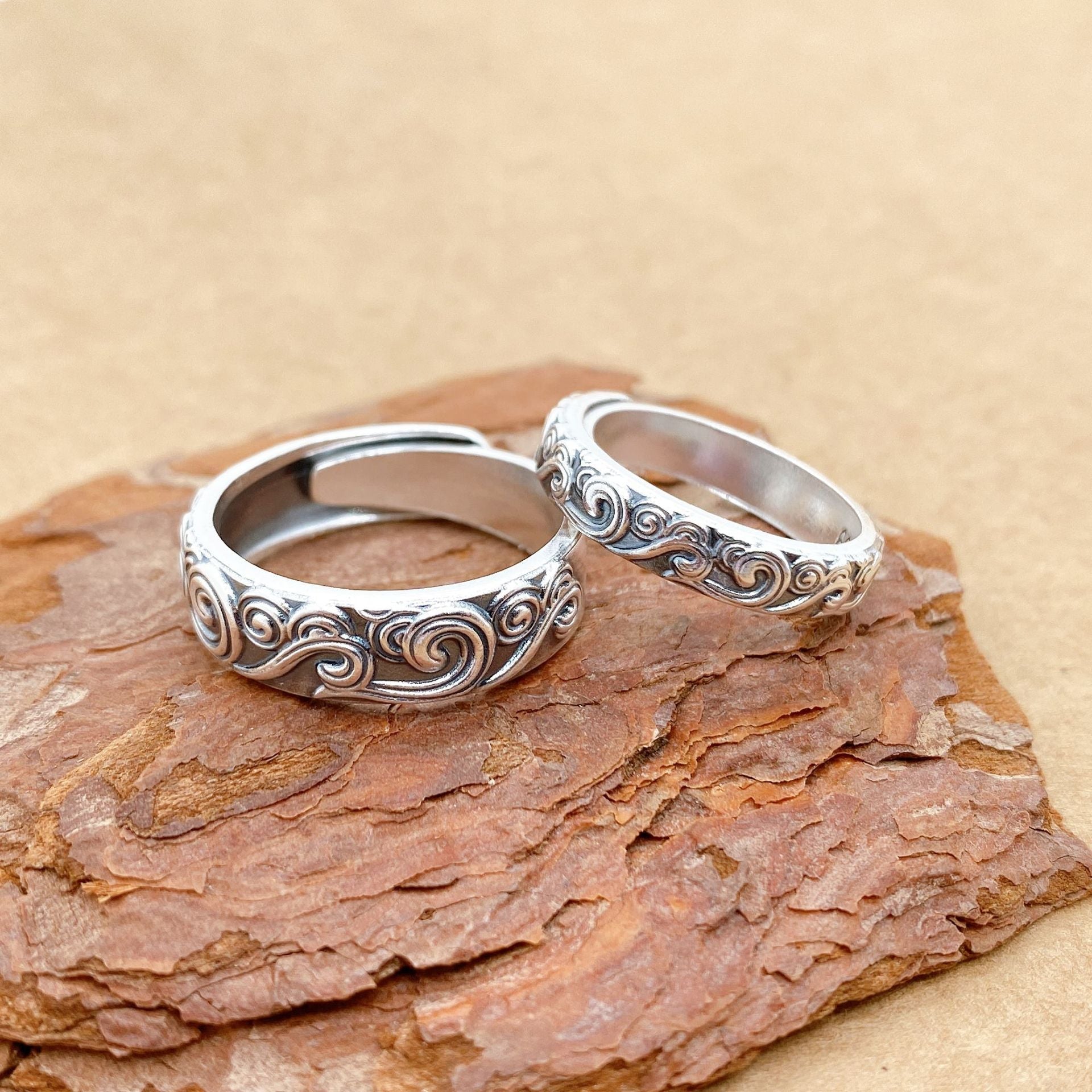 Chinese style vintage sterling silver ring - jewelry - weilin.com