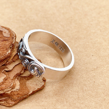 Chinese style vintage sterling silver ring - jewelry - weilin.com