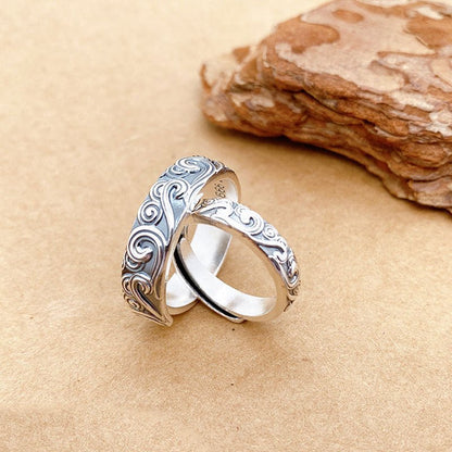 Chinese style vintage sterling silver ring - jewelry - weilin.com