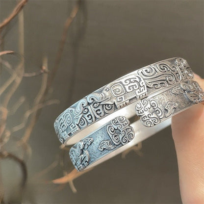 Chinese Tibetan Sterling Silver Bracelet - jewelry - weilin.com