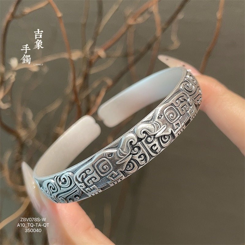 Chinese Tibetan Sterling Silver Bracelet - jewelry - weilin.com