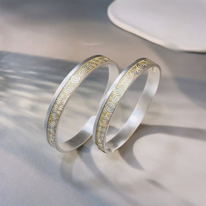 Chinese Tightening Curse Auspicious Cloud Sterling Silver Bracelet - jewelry - weilin.com