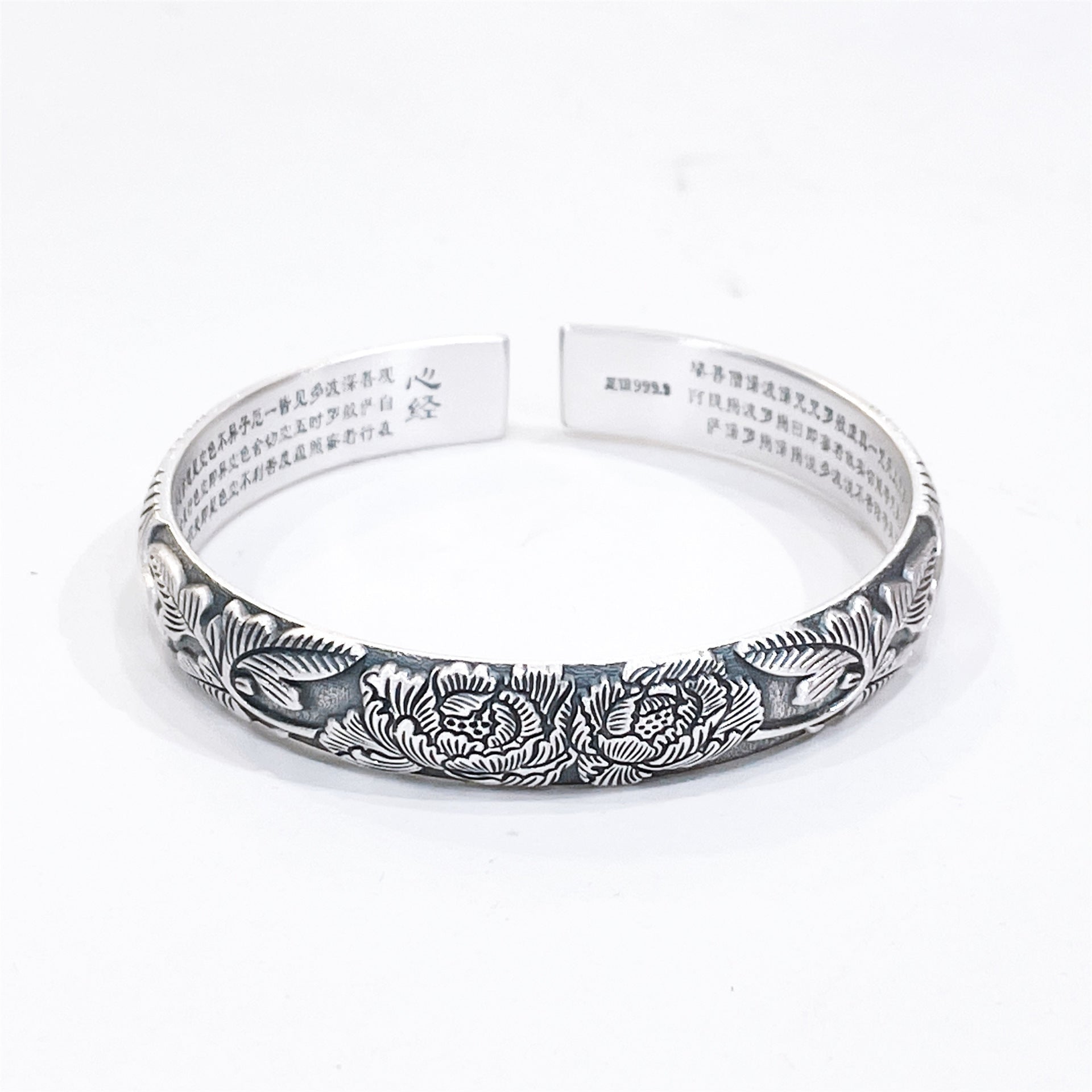Chinese traditional lotus bud sterling silver bracelet - jewelry - weilin.com