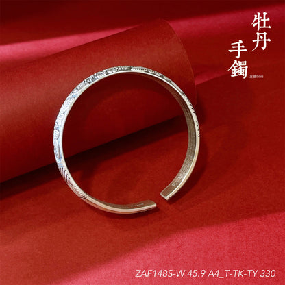 Chinese traditional lotus bud sterling silver bracelet - jewelry - weilin.com