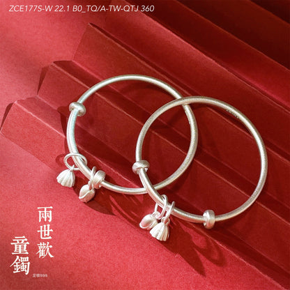 Chinese traditional lotus bud sterling silver bracelet - jewelry - weilin.com