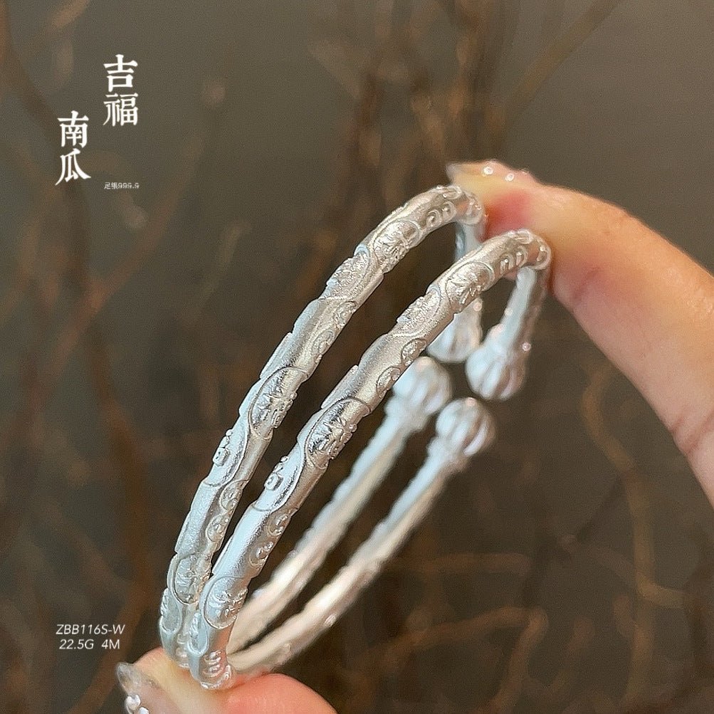 Chinese traditional pumpkin sterling silver bracelet - jewelry - weilin.com
