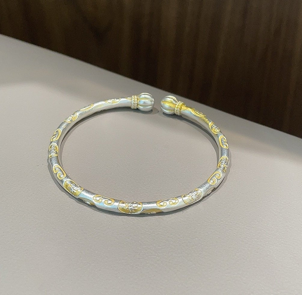 Chinese traditional pumpkin sterling silver bracelet - jewelry - weilin.com