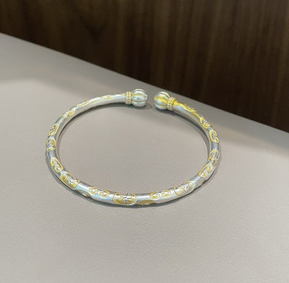 Chinese traditional pumpkin sterling silver bracelet - jewelry - weilin.com