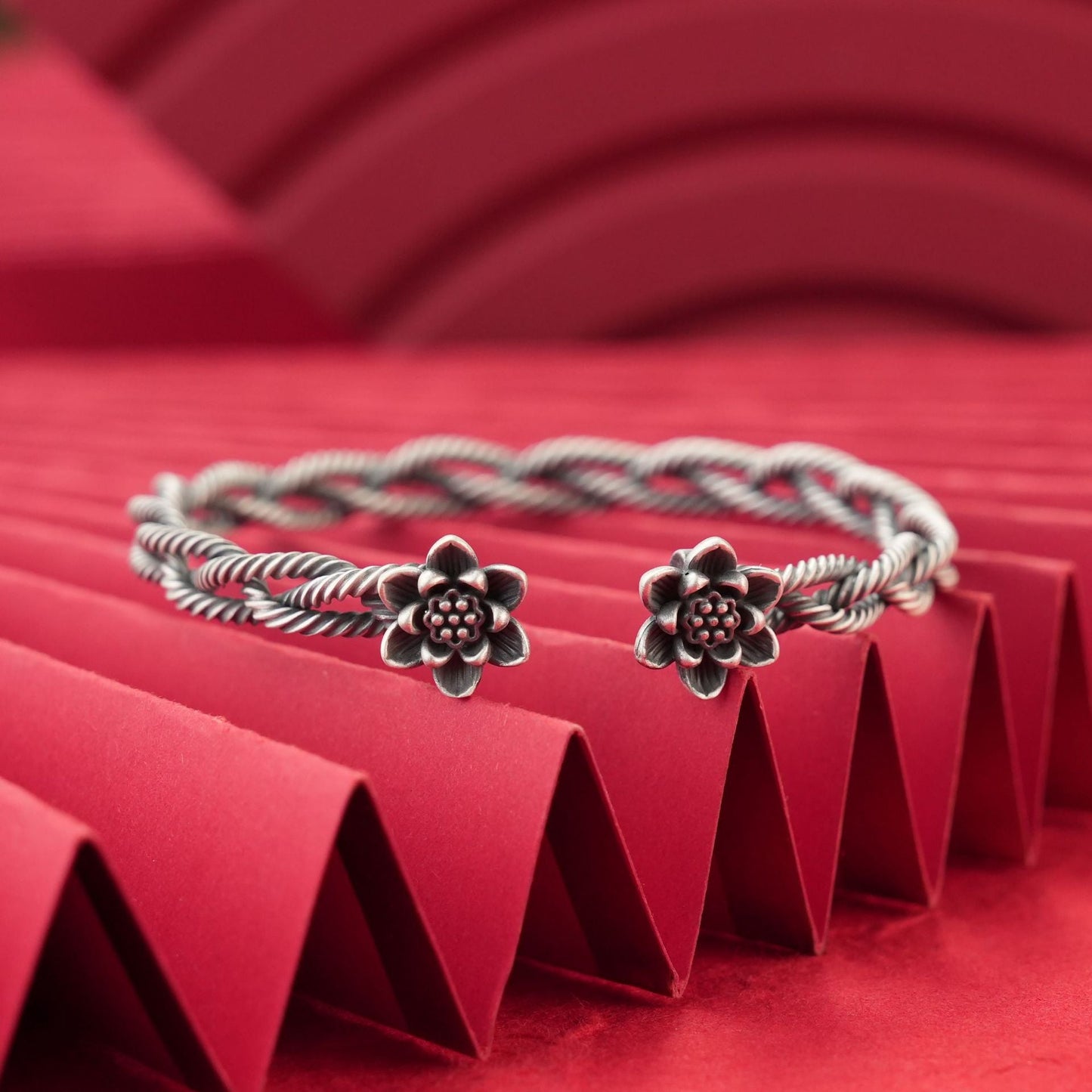 Chinese Vintage Braided Sterling Silver Bracelet - jewelry - weilin.com