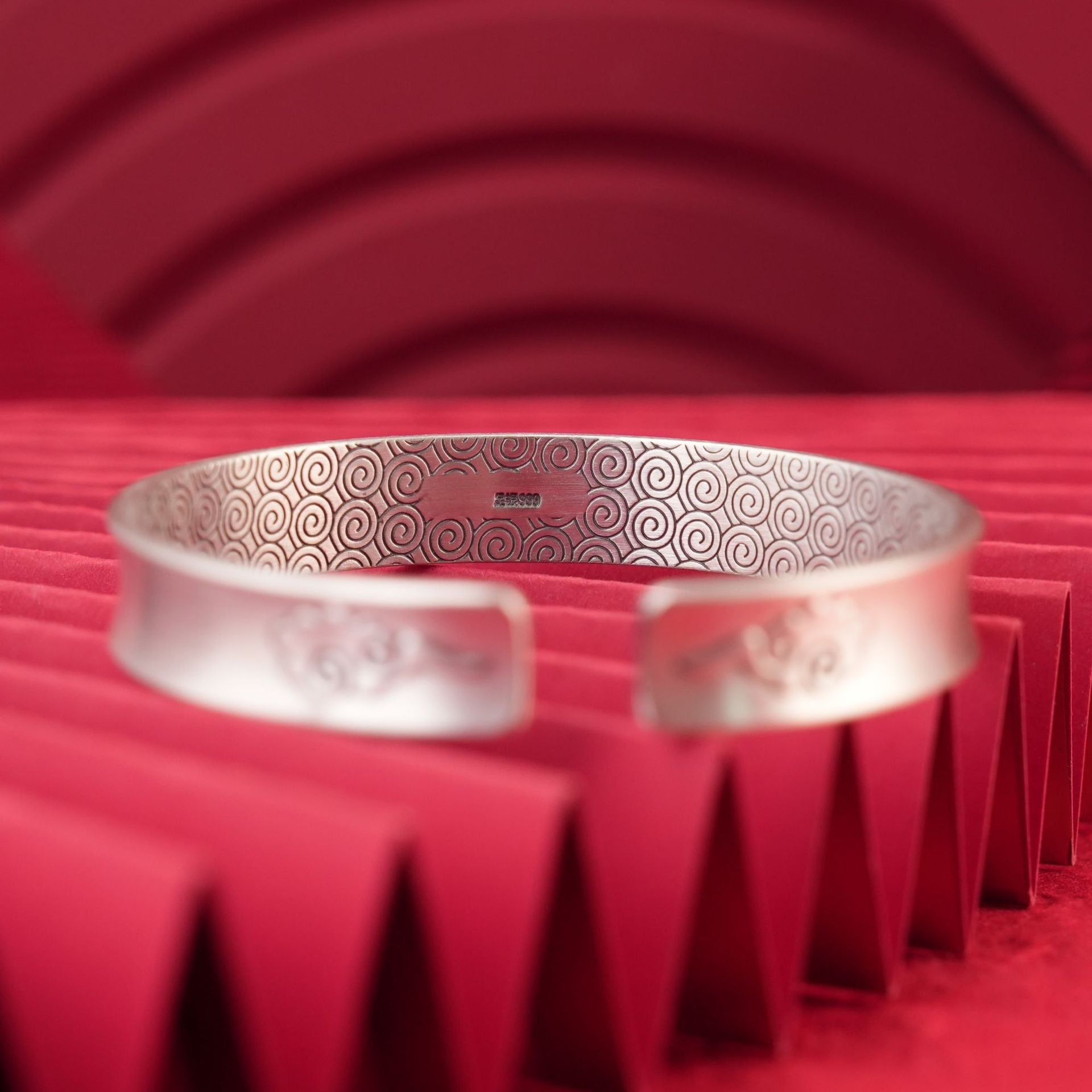 Chinese Vintage Lucky Clouds Sterling Silver Bracelet - jewelry - weilin.com