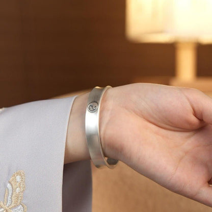 Chinese Vintage Lucky Clouds Sterling Silver Bracelet - jewelry - weilin.com