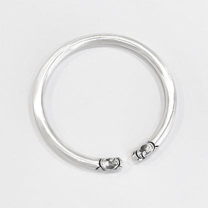 Chinese Vintage Round Stick Sterling Silver Bracelet - jewelry - weilin.com