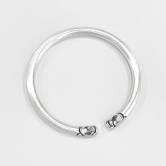 Chinese Vintage Round Stick Sterling Silver Bracelet - jewelry - weilin.com
