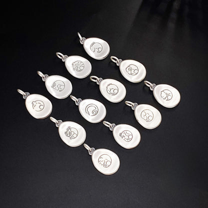Chinese Zodiac Peace Symbol Silver Pendant - jewelry - weilin.com