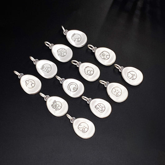 Chinese Zodiac Peace Symbol Silver Pendant - jewelry - weilin.com