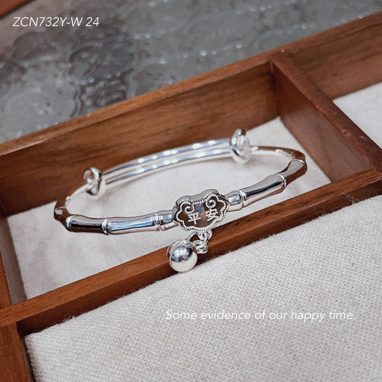 chinoiserie bamboo Peace Sterling Silver Bracelet - jewelry - weilin.com