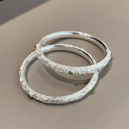 chinoiserie hollow pattern sterling silver bracelet - jewelry - weilin.com