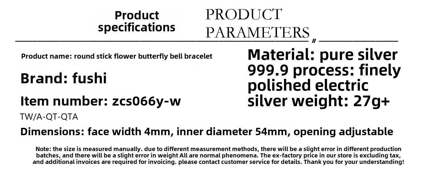 chinoiserie patterned butterfly bell open sterling silver bracelet - jewelry - weilin.com