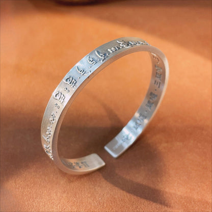 chinoiserie tibetan Vajra Silver Bracelet - jewelry - weilin.com