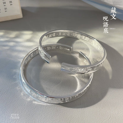 chinoiserie tibetan Vajra Silver Bracelet - jewelry - weilin.com