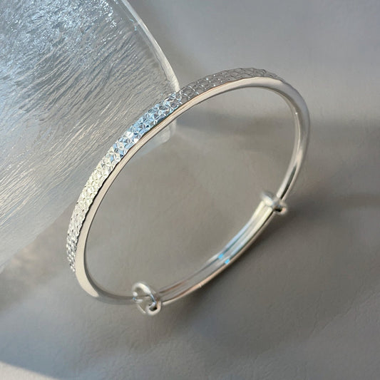 chinoiserie triangle pattern sterling silver bracelet - jewelry - weilin.com