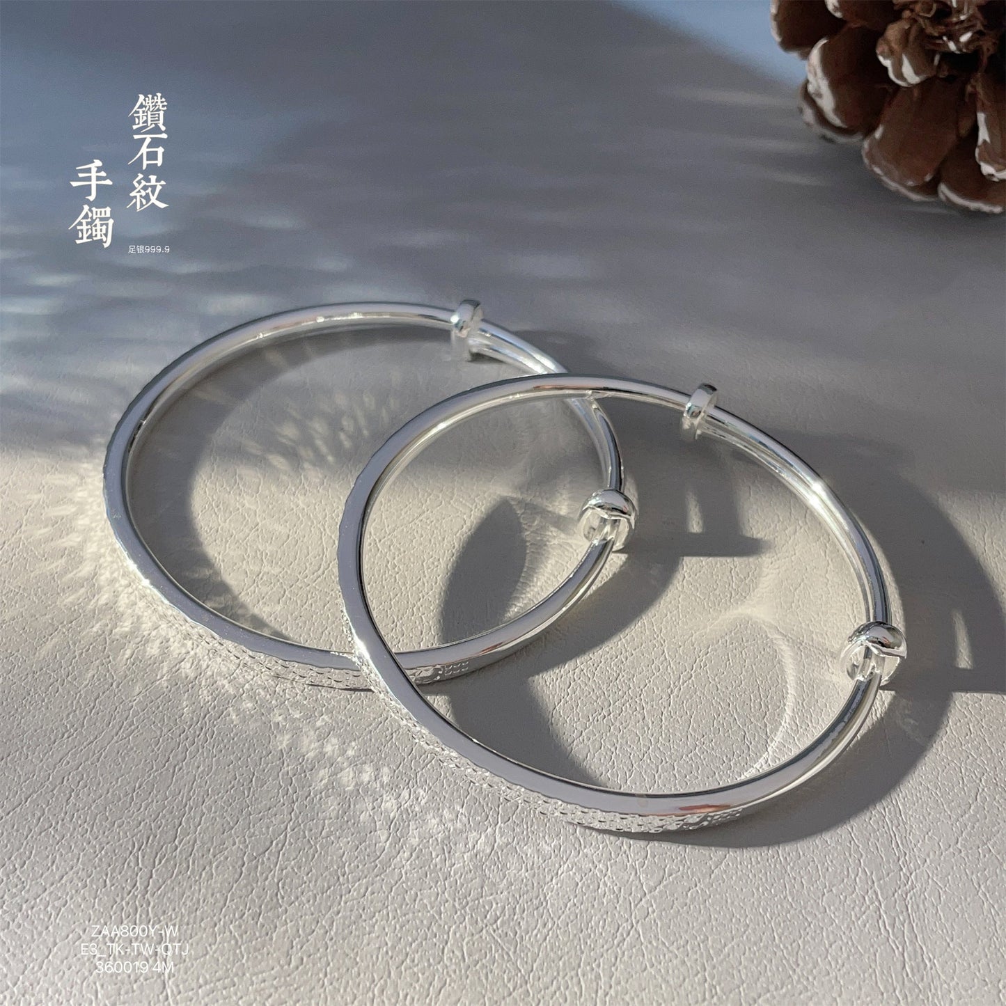 chinoiserie triangle pattern sterling silver bracelet - jewelry - weilin.com