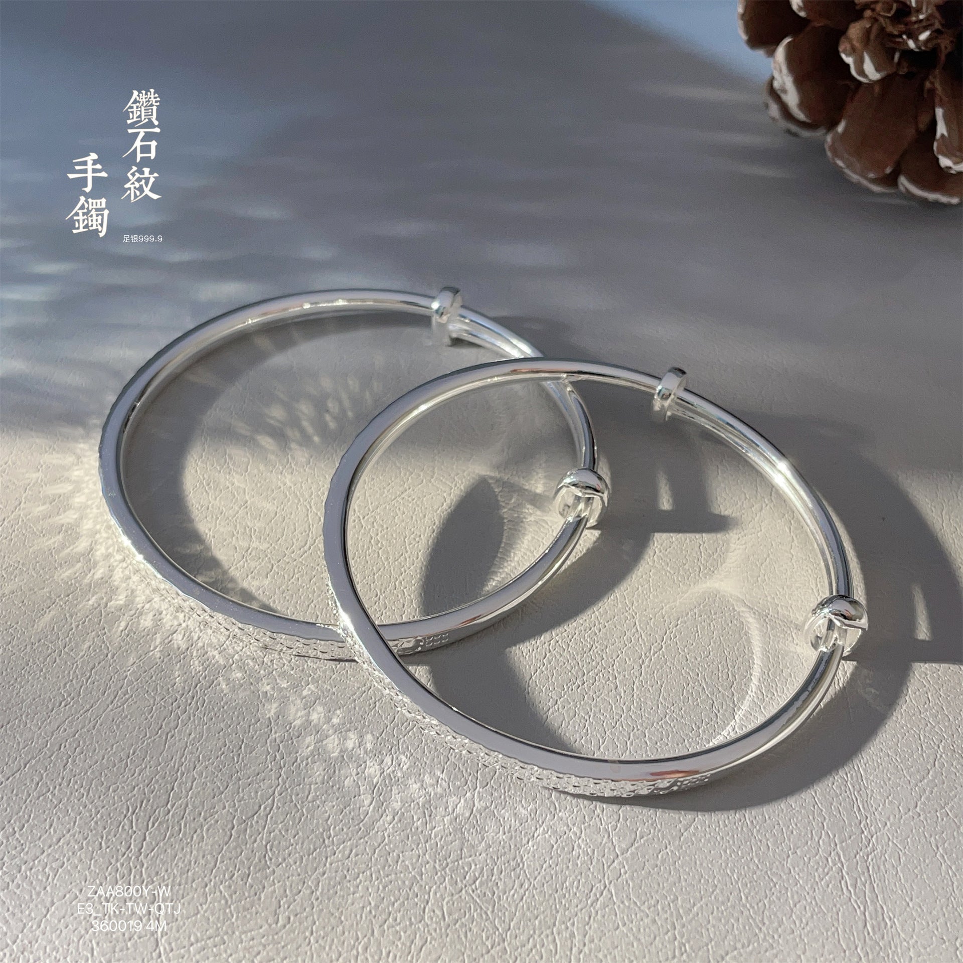 chinoiserie triangle pattern sterling silver bracelet - jewelry - weilin.com