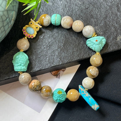 Chrysanthemum Stone Tara Bracelet - jewelry - weilin.com