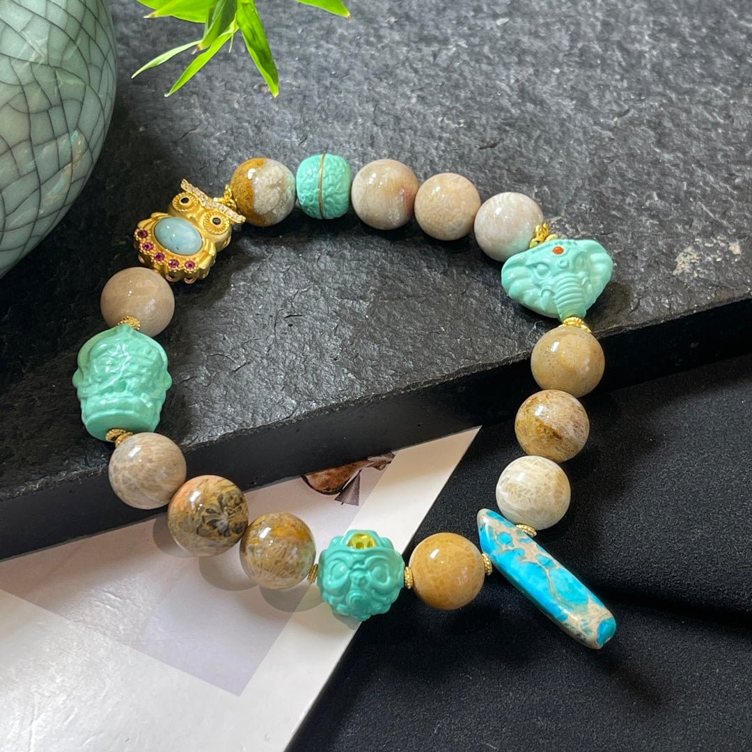 Chrysanthemum Stone Tara Bracelet - jewelry - weilin.com
