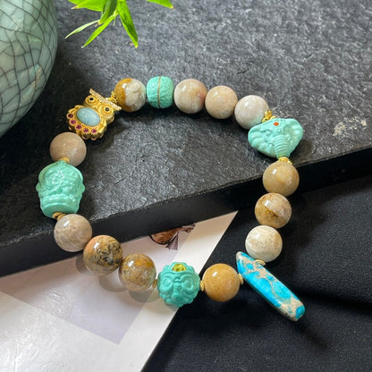Chrysanthemum Stone Tara Bracelet - jewelry - weilin.com